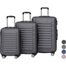 TRVLMORE - Kofferset - 3 Stück - 38L (Handgepäck) + 70L + 110L - Dunkelgrau