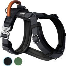 Jake und Jacky Hundegeschirr Hund Medium - Anti-Pull-Geschirr - Y-Geschirr Hund - Hundegeschirr - Schwarz - Größe S