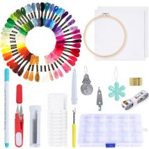 Happy Goods - Sticksets Erwachsene - 50 Farben Starter Set - Sticken - Hobby und Kreatives - Stickset