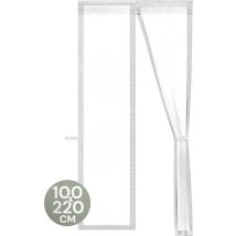 O'DADDY® Türvorhang Deluxe FIBER - Magnetischer Fliegenvorhang - Für neue und Standardtüren - Einfache Installation - Türgitter Weiß - 100x220 cm