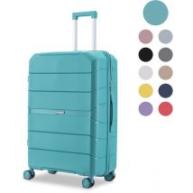 SKYCASES Urban Adventurer - Mittlerer Reisekoffer - Zahlenschloss - 44x27x66cm - 78L - Reisekoffer mit Kofferschloss - Spinner-Räder - Grün V2
