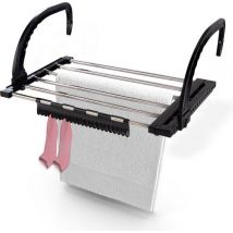 Duna Wäscheständer hängend - Ausziehbar auf 5,4m Trockenlänge - Wäscheständer - Hängender Wäscheständer - Tür - Balkon - Heizkörper - Mit Sockenhalter