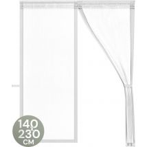 O'DADDY® Türvorhang Deluxe FIBER - Magnetischer Fliegenvorhang - Für Neubauten und Standardtüren - Einfache Installation - Türgitter Weiß - 140x230 cm