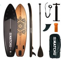 Matchu - SUP board - Holz/Mandala - Stand up paddle board - 320x81x15 - Aufblasbar