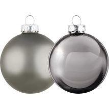 Arti Casa Weihnachtskugeln Silber - Weihnachtskugel Set Glas 6 Stück - Weihnachtsschmuck für Innen - Weihnachtsdekoration ∅ 8cm