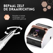 Beeperfect® Elektrische Nagelfeile Ultimate Edition - Nagelfräse - Maniküre- und Pediküre-Set - Kabellos - Inklusive 25 Bits 100 Schleifrollen und 5 Zubehörteile - Mit Fußpedal - 35000RPM