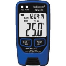 Velleman Datenlogger - Temperatur und Luftfeuchtigkeit - USB - LCD-Display - Lange Batterielebensdauer - 96 x 50 x 30 mm - Schwarz/Blau