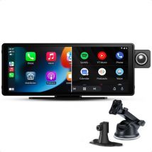 CarMe CarPlay Bildschirm 10 Zoll - Mit integrierter Dashcam - Inklusive SD-Karte - Apple CarPlay & Android Auto (Wireless) - Touchscreen - Auto-Navigationssystem - Geeignet für Apple CarPlay & Android Auto - Android Auto Bildschirm