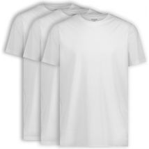 LEBASQ - Miles' T-Shirt für Männer - 3er Pack - mit Rundhalsausschnitt - Extra lang - als Unterhemd geeignet - Weiß - M - Baumwolle