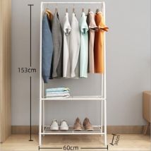 Ceruzo Kleiderständer mit Schuhregal - Metall - Weiß - 152 cm hoch - 60 cm breit - Garderobenständer
