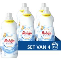 4x Robijn Klein & Krachtig Wasmiddel Stralend Wit 34 Waschgänge 1,19 Liter