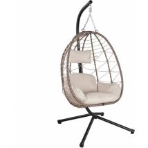Juskys - Aria Hängesessel - Inklusive Untergestell - Beige