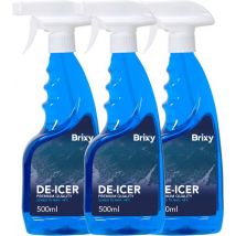 Brixy 3er-Pack Frostschutzspray - Scheibenenteiser für das Auto - Kraftvolles Enteisungsspray - Enteiser - Winter - 3x 500ml