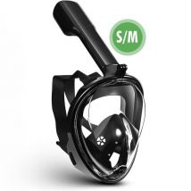 Travelhawk Schnorchelmaske - Erwachsene S/M - Schnorchelset Schwarz - Schnorchelmasken - Vollgesichtstauchmaske - Taucherbrille mit Schnorchel - Schnorcheln und Tauchen