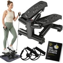 Zoluko Stepper mit Widerstand - Inklusive Widerstandsbänder und E-Book - Stepper Fitness - Fitness Step - Mini Stepper - Step Fitness - Aerobic Step - Step - Stepper Fitness Gerät - Heimtrainer - Schwarz
