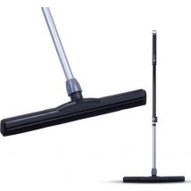 CLEANLY Bodenwischer mit Griff Teleskop 114-142 cm - Badezimmer-Bodenwischer - Wasserwischer - Duschwischer - Doppeltes EVA Schaumstoff - Breite 43.5 cm - Schwarz, Grau