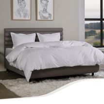 Home by TEMPUR - Bettbezug - 260 x 240 cm - Weiß & Baumwollsatin - bügel- und trocknerfest - Seidenglanz und luxuriöse Hotelqualität