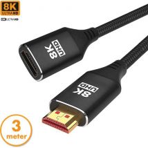 Drivv. Premium HDMI-Verlängerungskabel 2.1 - Stecker auf Buchse - 3 Meter