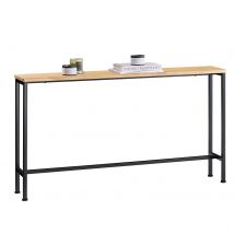 SoBuy FSB19-E Konsolentisch / Beistelltisch / Flurtisch - 120 x 20 x 65 cm, MDF-Holz mit grauem Metallrahmen und Beinen