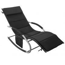Sobuy Schaukelstuhl OGS28 - ergonomische Liege - 143×57×85 cm - schwarz
