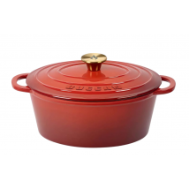 Buccan Cooking - Hammersley - Gusseisen-Kasserolle 27 x 21 cm - Oval - Rot