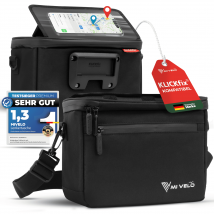 Mivelo Lenkertasche für Fahrrad - KlickFIX - mit Handyfach - Schwarz