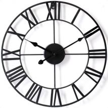 Goliving Wanduhr - Geräuschloses Uhrwerk - Metall - Ø 40cm - Schwarz