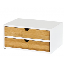 SoBuy 2-Layer Aufbewahrungsschublade für Kaffeekapseln - Organizer für Kaffee- und Teebeutel - 30 x 20 x 14 cm - Weiß