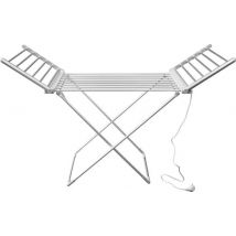 Vlectro Elektrischer Wäscheständer - 147x54x94 cm - 220V - 230W -Weiß/Silber