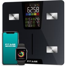 FITAGE LED-Waage Personenwaage Digital - Intelligente Waage mit 17-facher Körperanalyse - Waage - FITAGE App