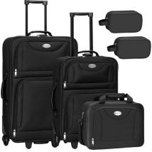 Trolley-Reisekoffer-Set / Kofferset Athen - 5-teilig - Schwarz