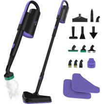 Motionflow - 16-in-1 Dampfreiniger - Fleckenreiniger - Tiefenreinigung für Boden, Sofa, Bad und Teppich - Schwarz