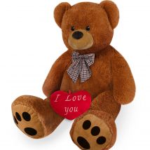 Teddybär Umarmung XXL Braun inkl. Herzkissen