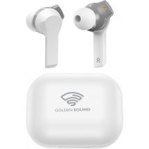 Golden Sound kabellose Ohrhörer - Bluetooth-Ohrhörer - Sport-Ohrhörer - Geeignet für jeden Laptop und jedes Smartphone - Weiß
