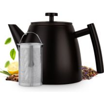 Vaja® Juliette Teekanne mit Filter - Doppelwandig - 1 Liter - Edelstahl - Schwarz