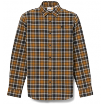 Timberland Braunes Langarmhemd aus Baumwolle - Klassisches Tartan-Design - Regular Fit - Größe L