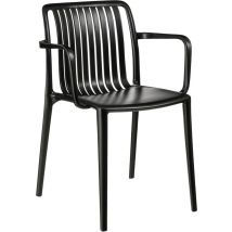 Mica Decorations Paloma Gartenstuhl - L53 x B53 x H78 cm - Polypropylen - Schwarz