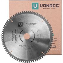 VONROC Sägeblatt - Ø254MM - 80 Zähne - für Holz - geeignet für Kapp- und Tischsägen