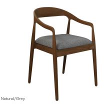 Hsm Collection Modena Esszimmerstuhl - Teak und Grau - Zeitloses Design - 55 × 41 × 78 cm