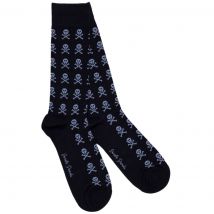 Navy Skull Bamboo Socks