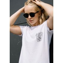Dancitee - Fries Before Guys Pocket White - Girly - blanc - M - 100% Coton,Jersey