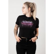 Lorna Shore - Chromed Logo Cropped - Girly - noir - XL - 100% Coton