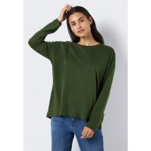 Noisy May - Mathilde O Neck High/Low Top Kombu Green - Tshirt manches longues - vert - S - 50% coton, 50% polyester,Jersey