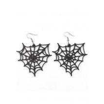 Easure - Glitter Web Black - Boucles d'oreilles - noir - Onesize - 100% PVC,Synthétiques