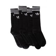 Adidas - Solid Crew 3 Pack Black/White - Chaussettes - noir - XS/S - 61 % coton, 21 % polyester, 16 % nylon, 2 % élasthanne