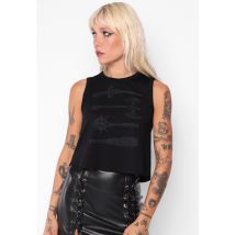 Mary Wyatt - Affliction Cropped Black - Débardeur - noir - XL - 100% Coton,Jersey