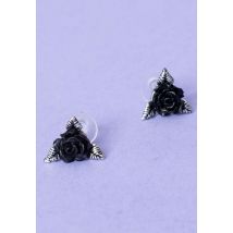 Alchemy England - Ring O' Roses Studs Silver - Boucles d'oreilles - gris - Onesize - Étain,Alliage métallique