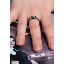 Alchemy England - The Sophia Serpent Silver - Bague - gris - 27 mm - Cristal,Étain,Alliage métallique
