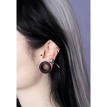 Alchemy England - Tomb Skull Horn Silver - Boucles d'oreilles - gris - Onesize - Étain,Alliage métallique