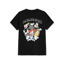 Animaniacs - Chequered Logo - T-Shirt - noir - S - 100% Coton,Jersey